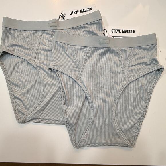 Steve Madden Women's Ribbed High-Waisted Brief Underwear set of 2 medium - Picture 1 of 9